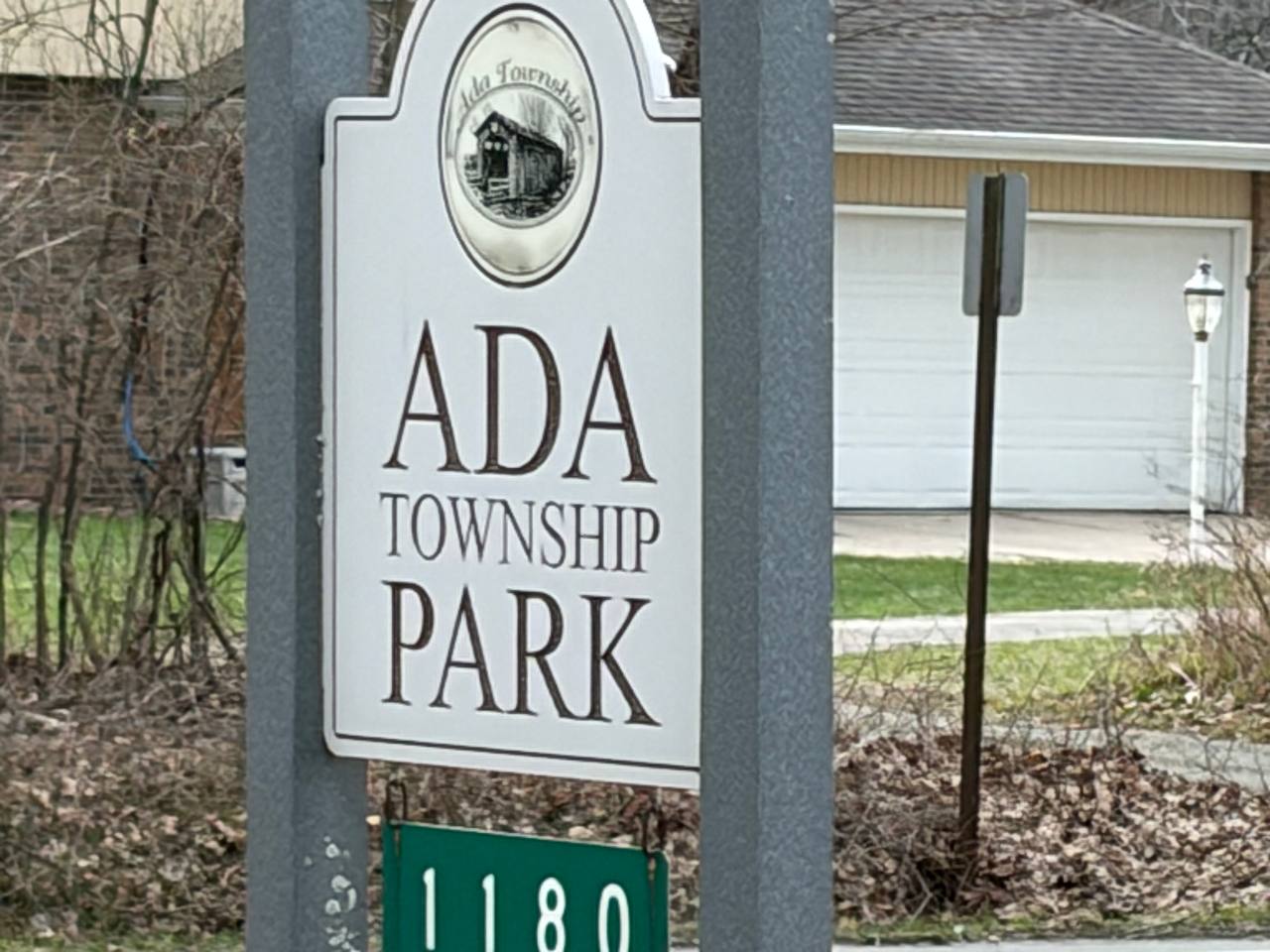 Ada Township Park sign — Ada, Michigan landmark