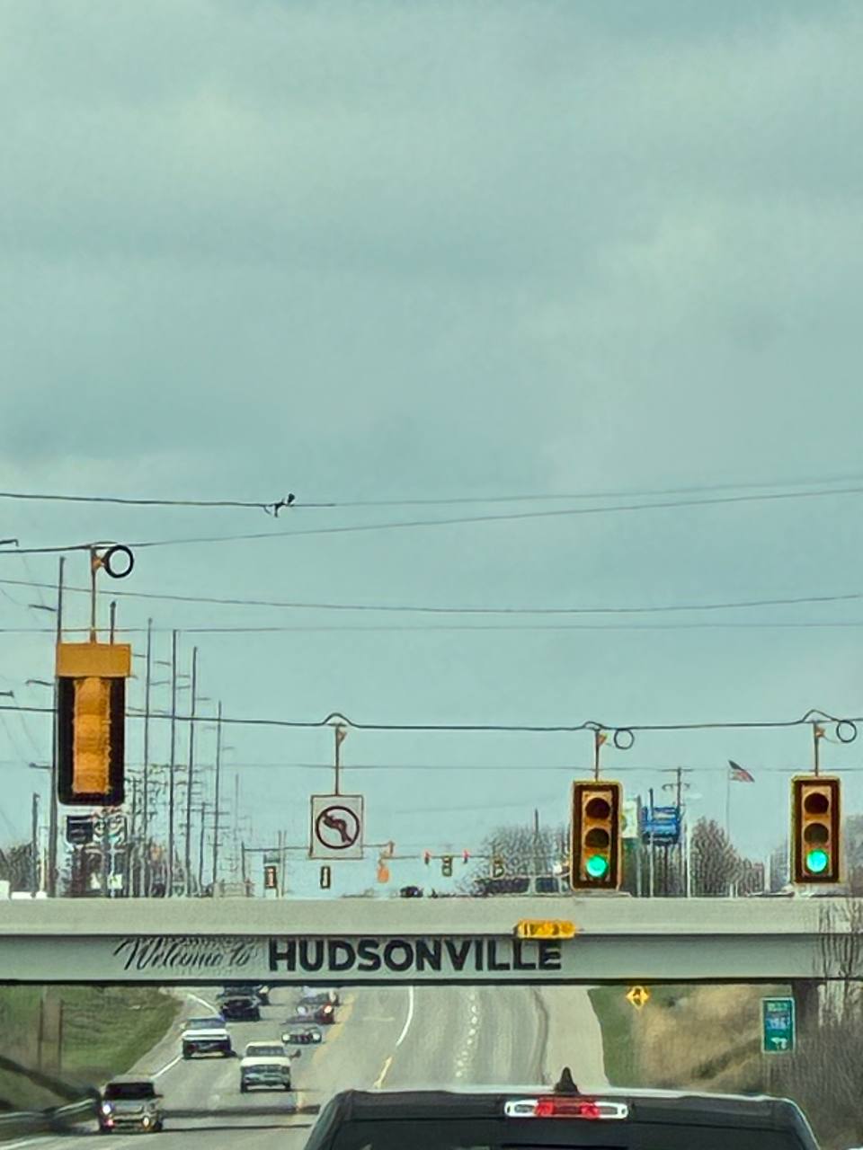 Welcome to Hudsonville overpass sign — Hudsonville, Michigan landmark