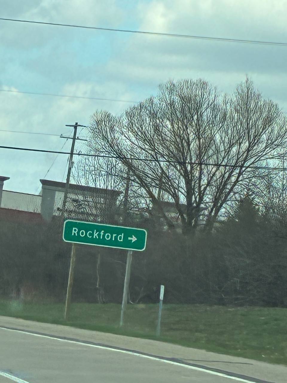 Rockford highway road sign — Rockford, Michigan