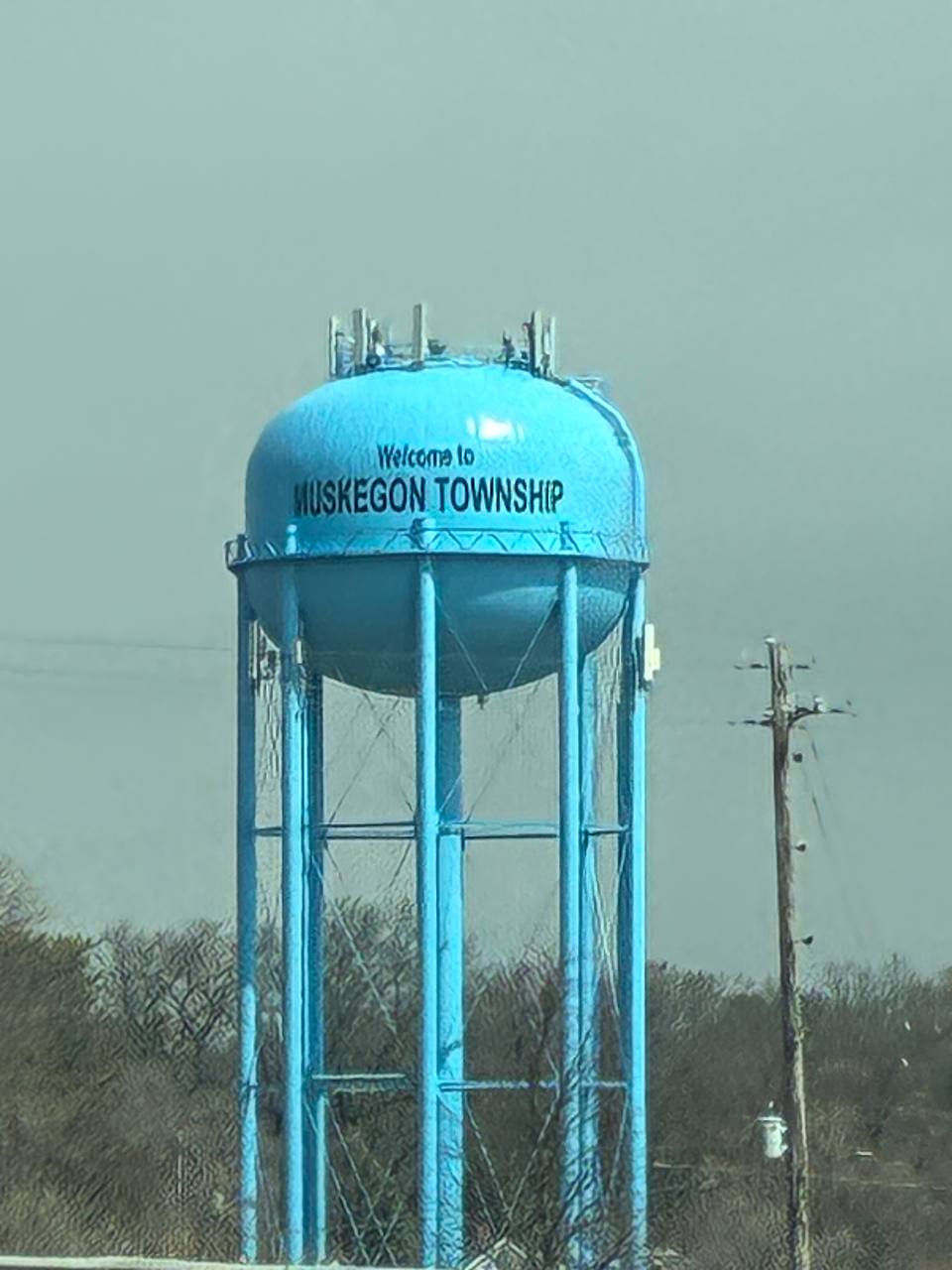 Welcome to Muskegon Township water tower — Muskegon, Michigan landmark
