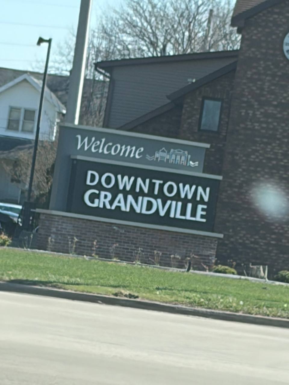 Welcome to Downtown Grandville sign — Grandville, Michigan landmark